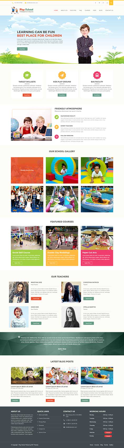 Creche school WordPress theme
