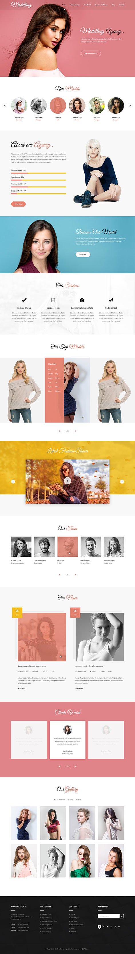 model wordpress theme
