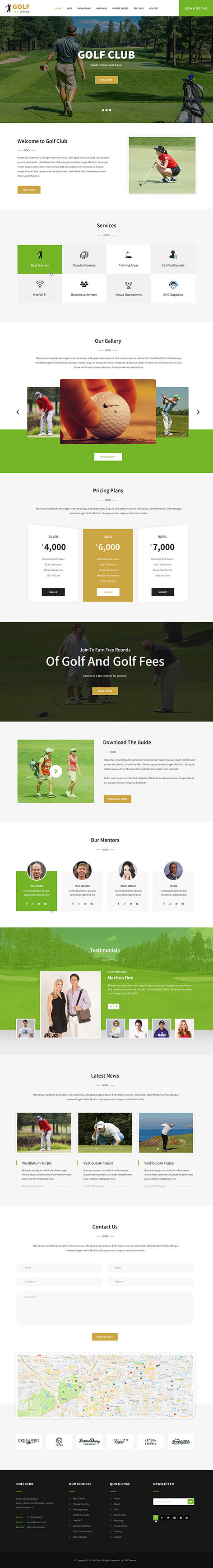 golf tournament WordPress theme
