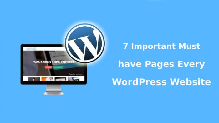 must have pages WordPress website