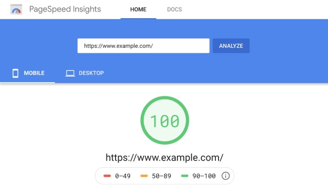 page speed insights