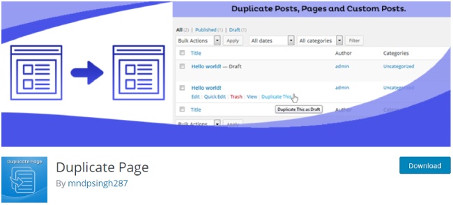duplicate page plugin