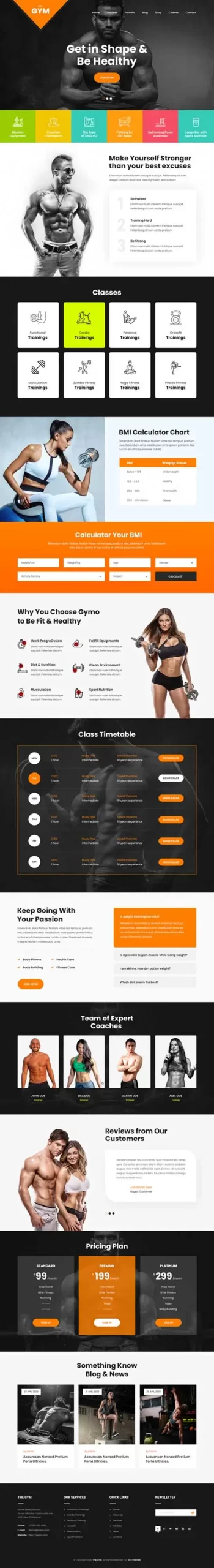 Fitness Gym WordPress Theme