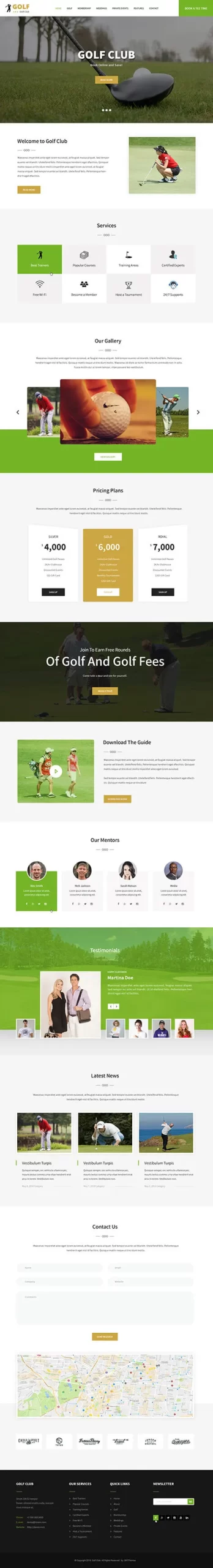Golf Tournament WordPress Theme