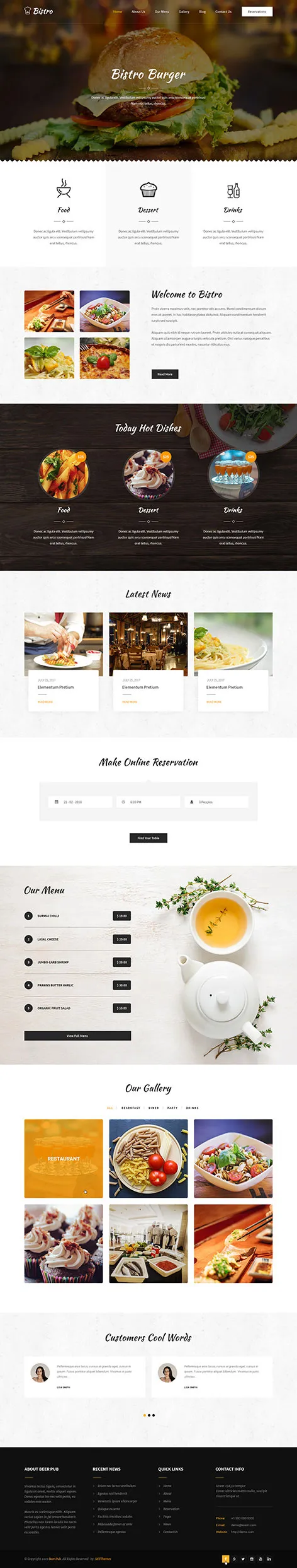 Fast food WordPress theme