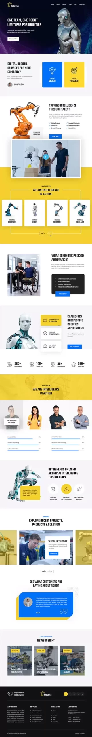 Robotic automation WordPress Theme