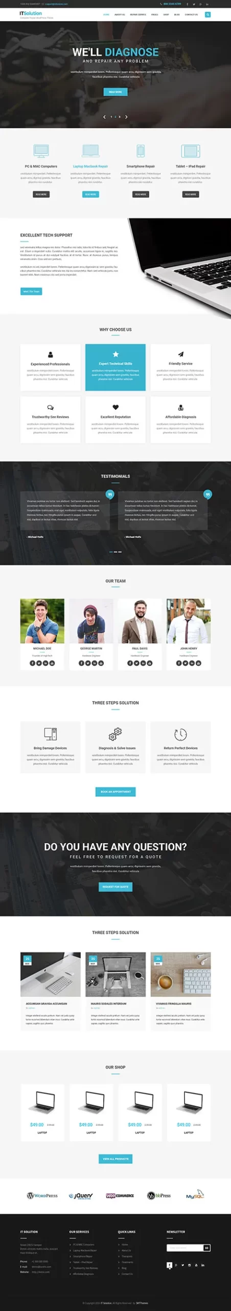 Software company WordPress theme