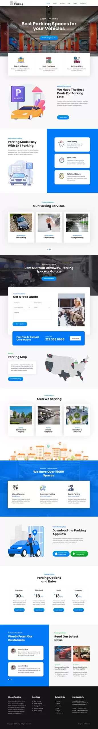 Auto parking WordPress theme