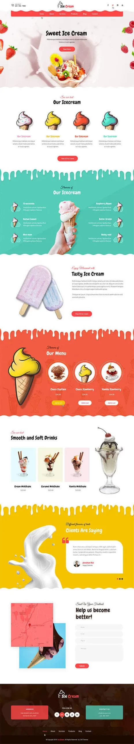 Ice Cream Parlor WordPress Theme