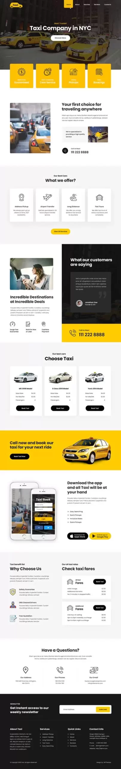 cab services WordPress theme