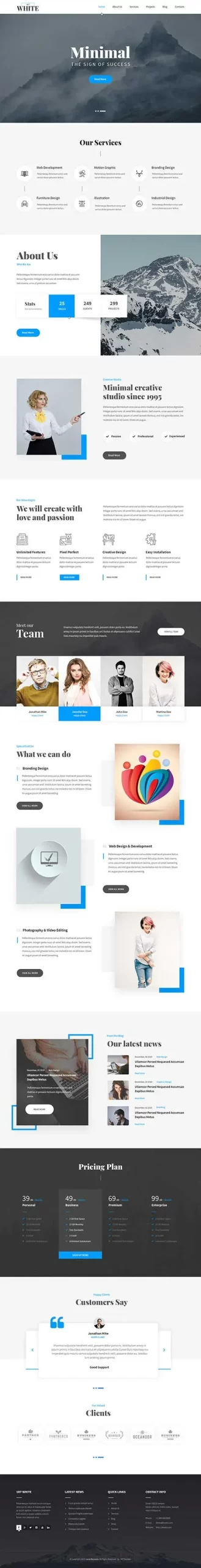 White WordPress theme