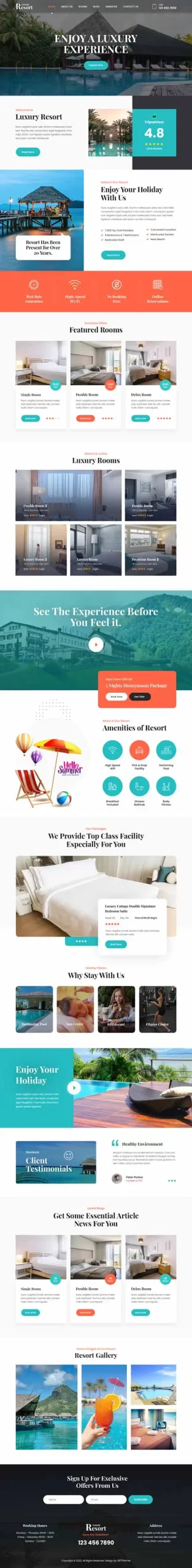 hotel Resort WordPress Theme