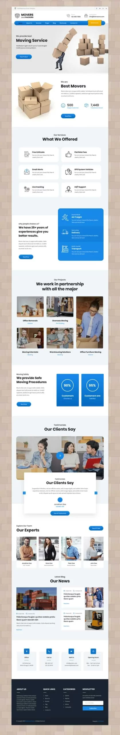 Packers and Movers WordPress Theme
