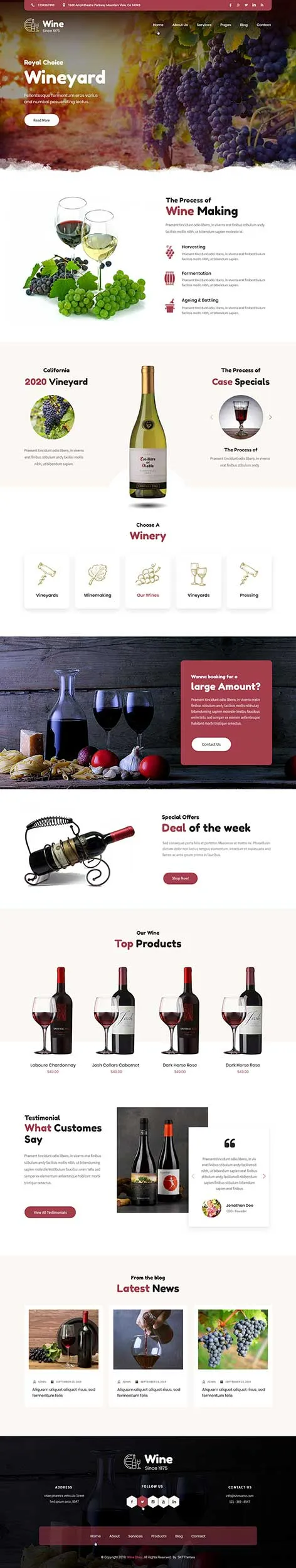 Winery WordPress theme