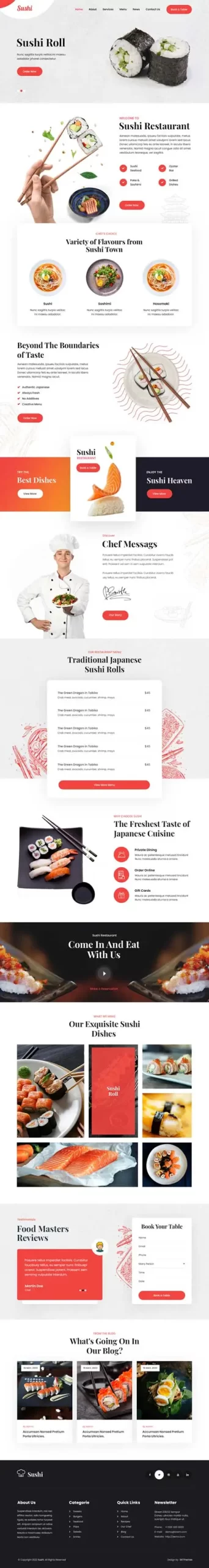 sushi restaurant WordPress theme
