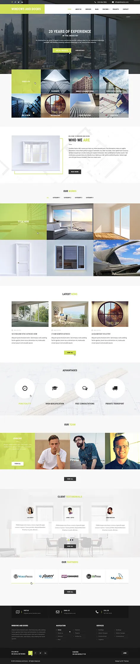 Windows and Door WordPress theme