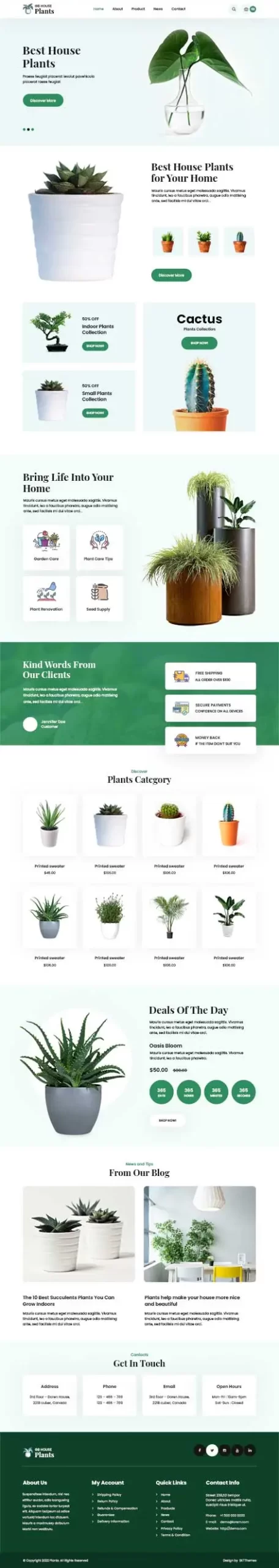 houseplants WordPress theme