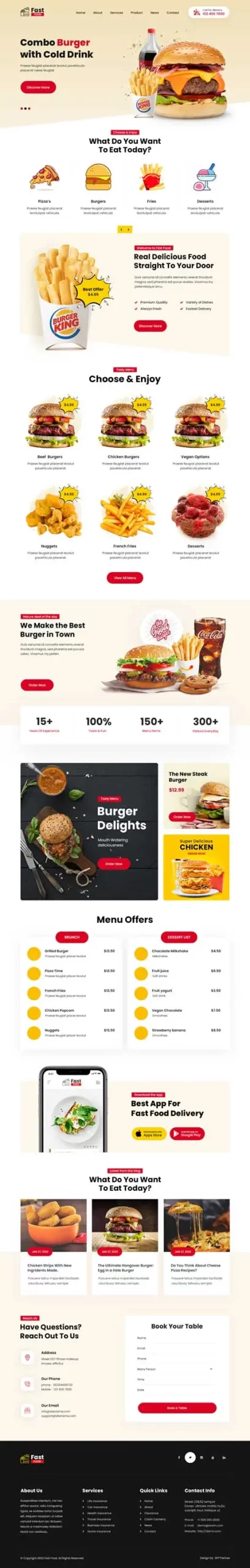 sandwich delivery WordPress theme