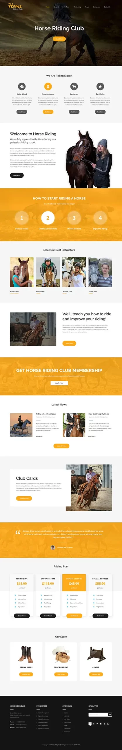 Horse Club WordPress Theme