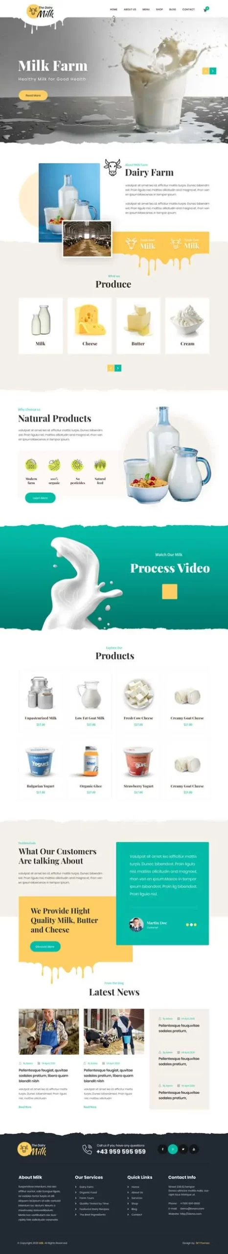 Milk Products WordPress Theme