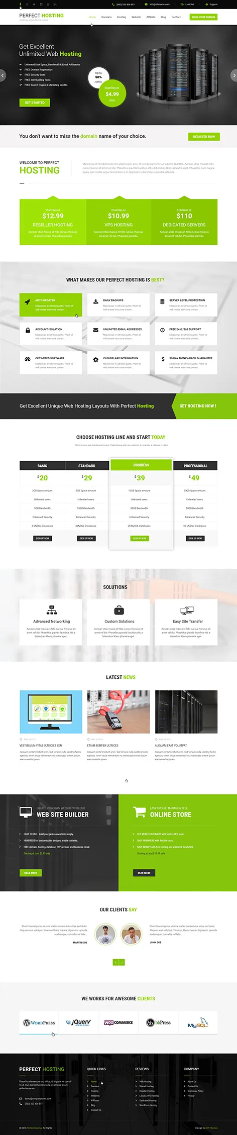 Web Hosting WordPress Theme