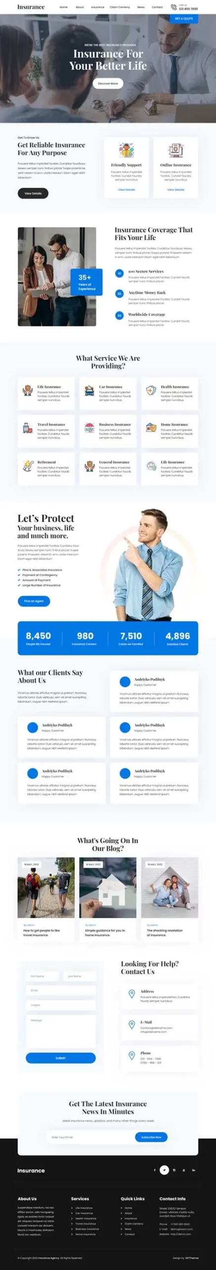 Insurance Company WordPress Theme