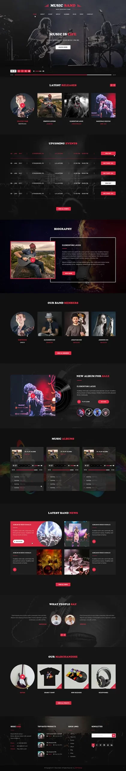 Music Band WordPress theme