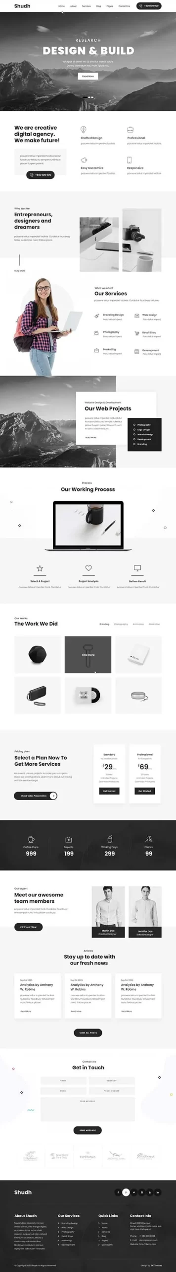 Responsive creative WordPress theme