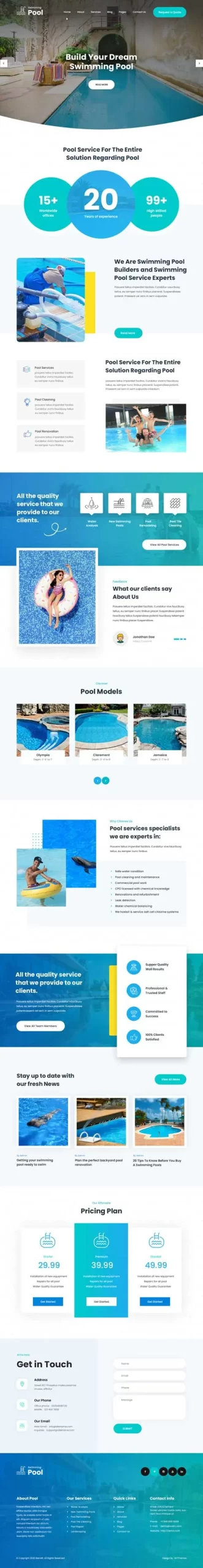 Swimming Pool Cleaning WordPress Theme