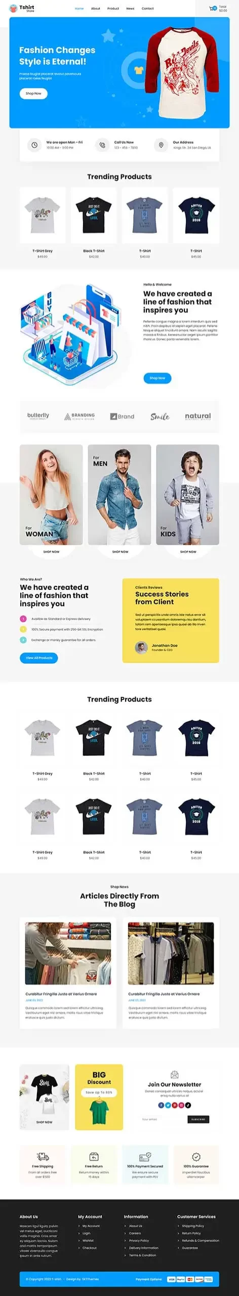 T-Shirt store WordPress theme