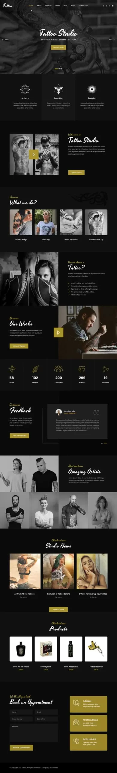 Tattoo Expert WordPress Theme