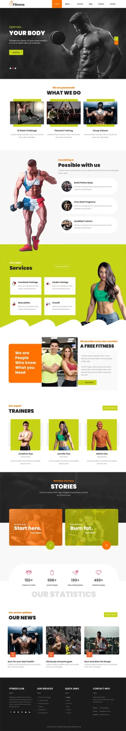 Fitness Zone WordPress Theme