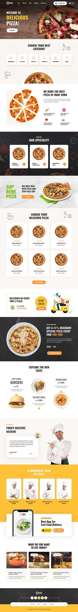 pizza house WordPress theme