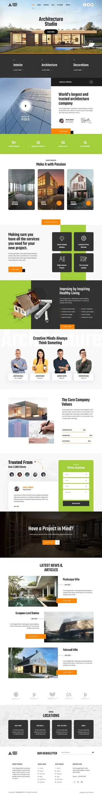 architecture portfolio WordPress theme