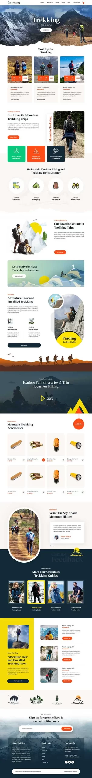 hiking club WordPress theme