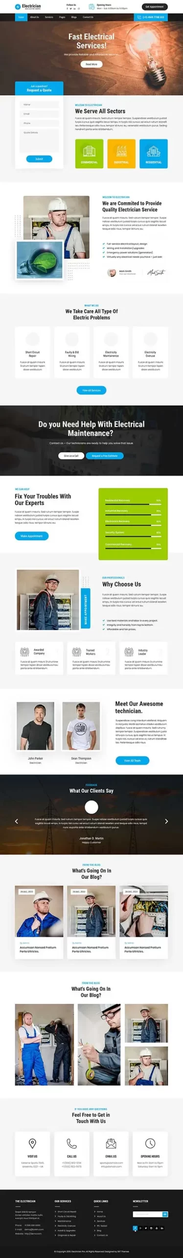 Electric Service WordPress Theme