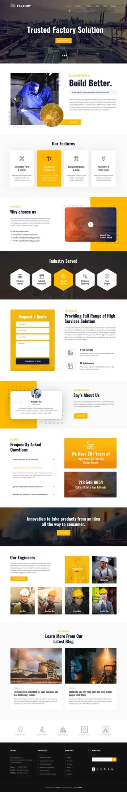 Factory Hub WordPress Theme