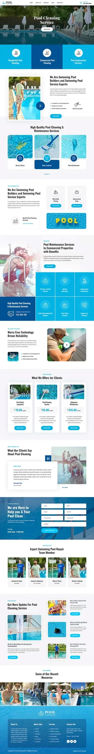 pool maintenance WordPress theme