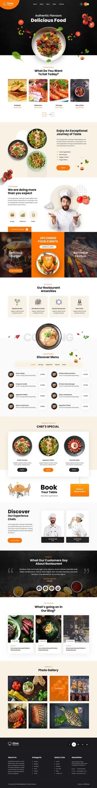 cafe restaurant WordPress theme