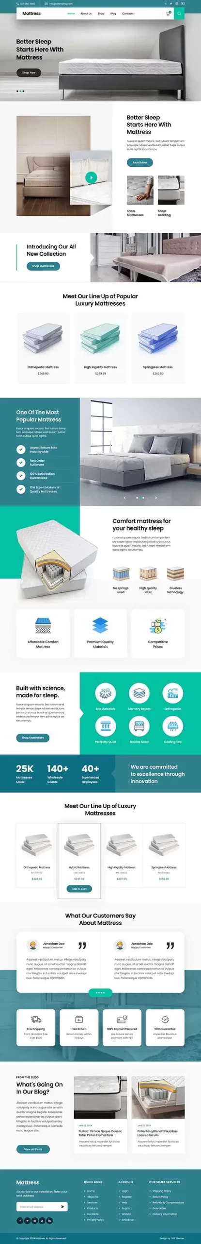 Luxury Mattress WordPress Theme