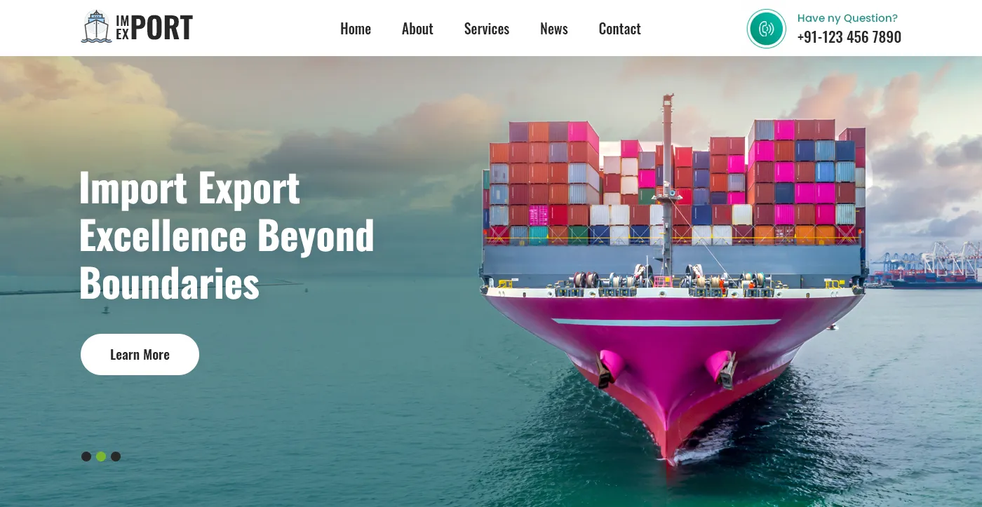 Import Export Wordpress Theme