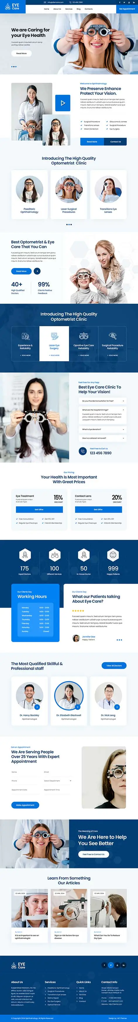 SKT Care - Optometrist WordPress Theme