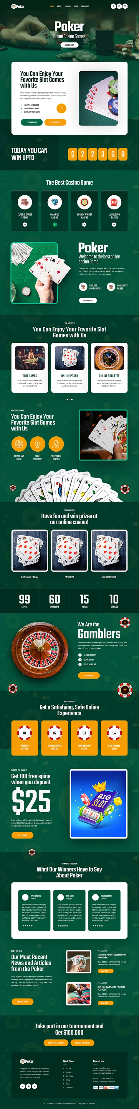 Gambling WordPress Theme optimized for casino and betting websites